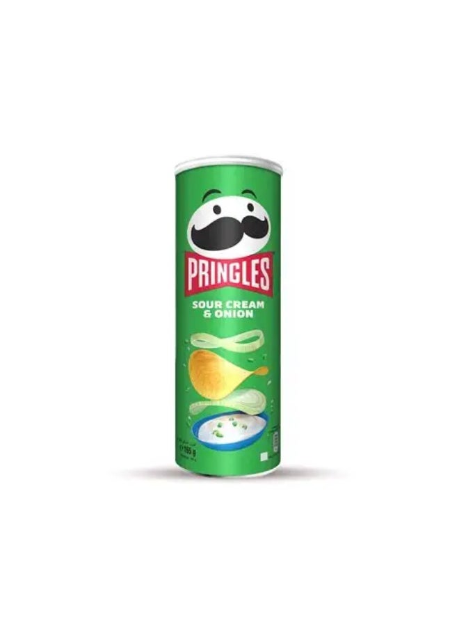 Pringles Sour Cream & Onion Potato Chips 19 x 165g – Classic Crunchy Snack, Bulk Pack - Image 1